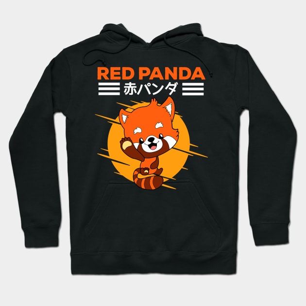 Red Panda Kawaii Otaku Japanese Cute Animal Hoodie by wbdesignz